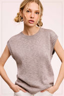 Picture of Loose Fit Slv Rib Knit Top