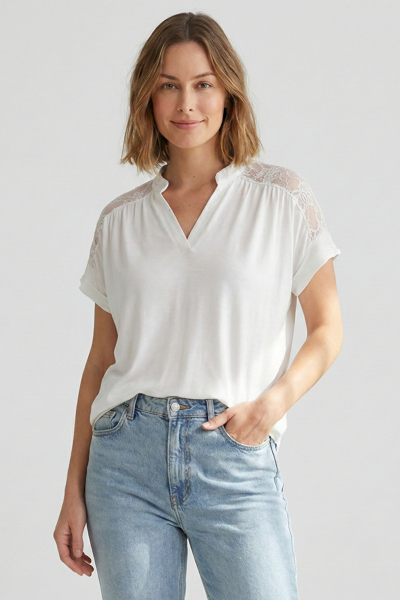 Picture of Cap Sleeve V Neck Blouse